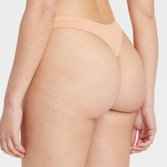 Women's Luxury Brushed Micro No Show Thong Auden Pearl Tan NWT L (12-14) - Picture 2 of 5